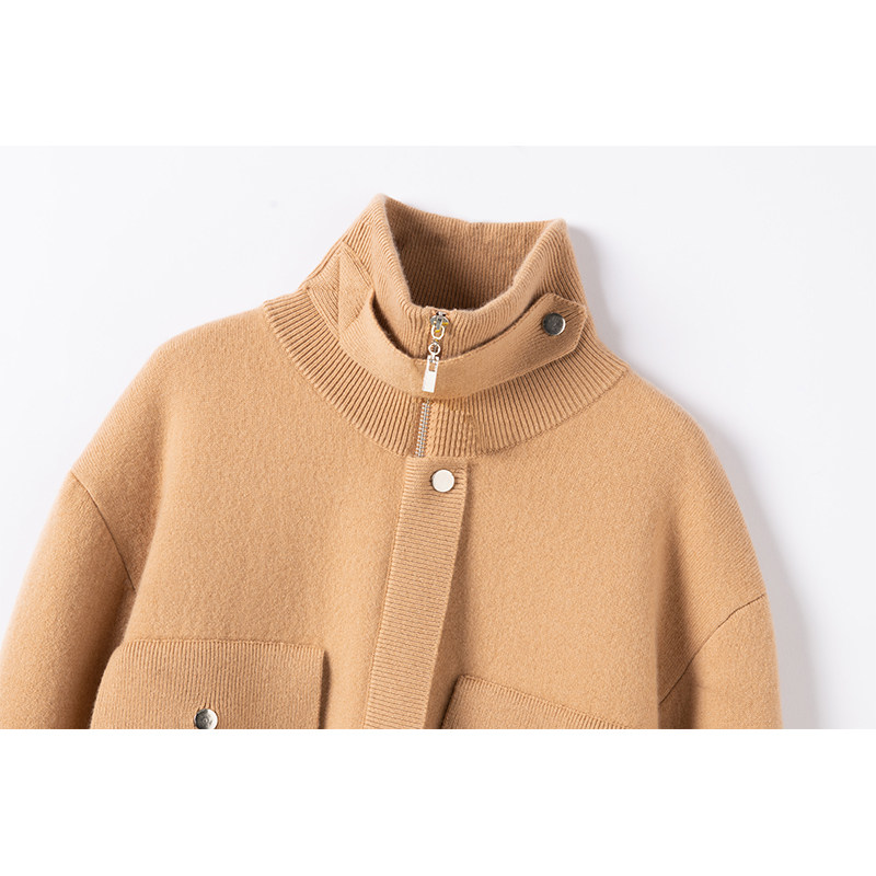 2色万推！设计感 100%纯山羊绒夹克外套女加厚针织开衫毛衣,淘宝优惠券,粉丝福利购,淘宝优惠卷