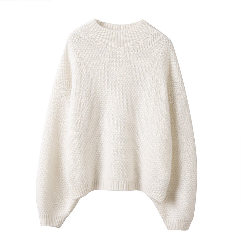 Gao端系列 敲级美！气质米白手织羊绒毛衣加厚泡泡袖纯山羊绒衫女,淘宝优惠券,粉丝福利购,淘宝优惠卷