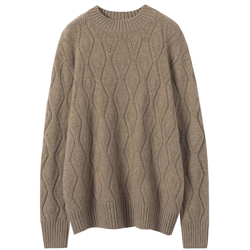 抓心窝的美！重磅加厚 菱格半高领羊绒衫女纯羊绒毛衣宽松慵懒风,淘宝优惠券,粉丝福利购,淘宝优惠卷