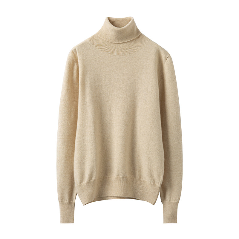 太chao值！衣橱bi备基础款 高领羊绒衫女纯羊绒毛衣撞色 杏色黑色,淘宝优惠券,粉丝福利购,淘宝优惠卷