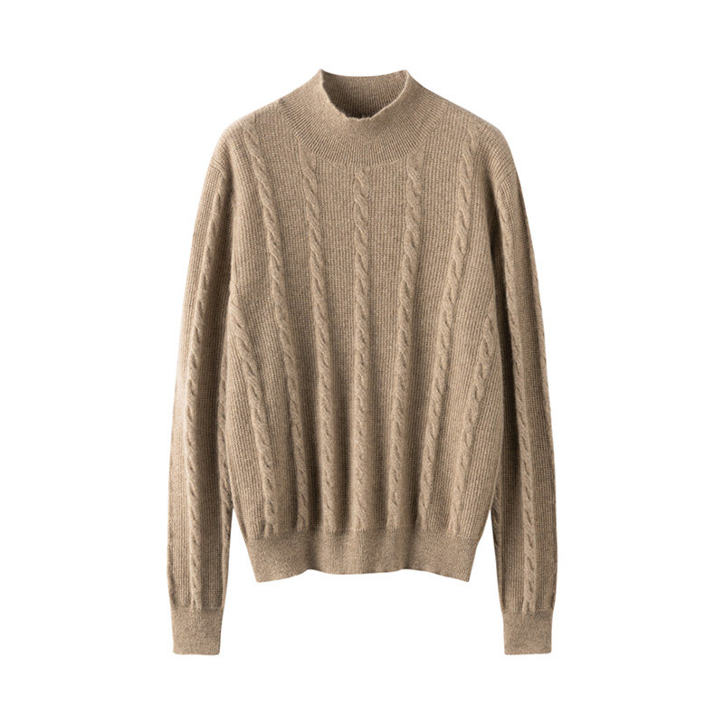 chao好穿的一件！100纯山羊绒衫女半高领秋冬小麻花针织打底毛衣,淘宝优惠券,粉丝福利购,淘宝优惠卷