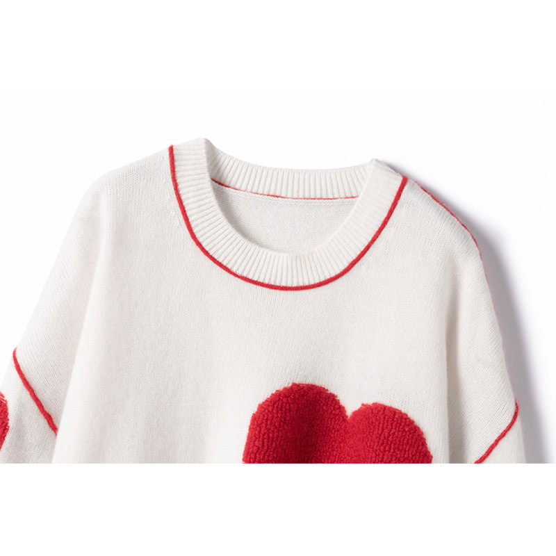 萨琪尼慵懒宽松小众毛绒爱心羊绒毛衣女100%纯山羊绒针织衫,淘宝优惠券,粉丝福利购,淘宝优惠卷