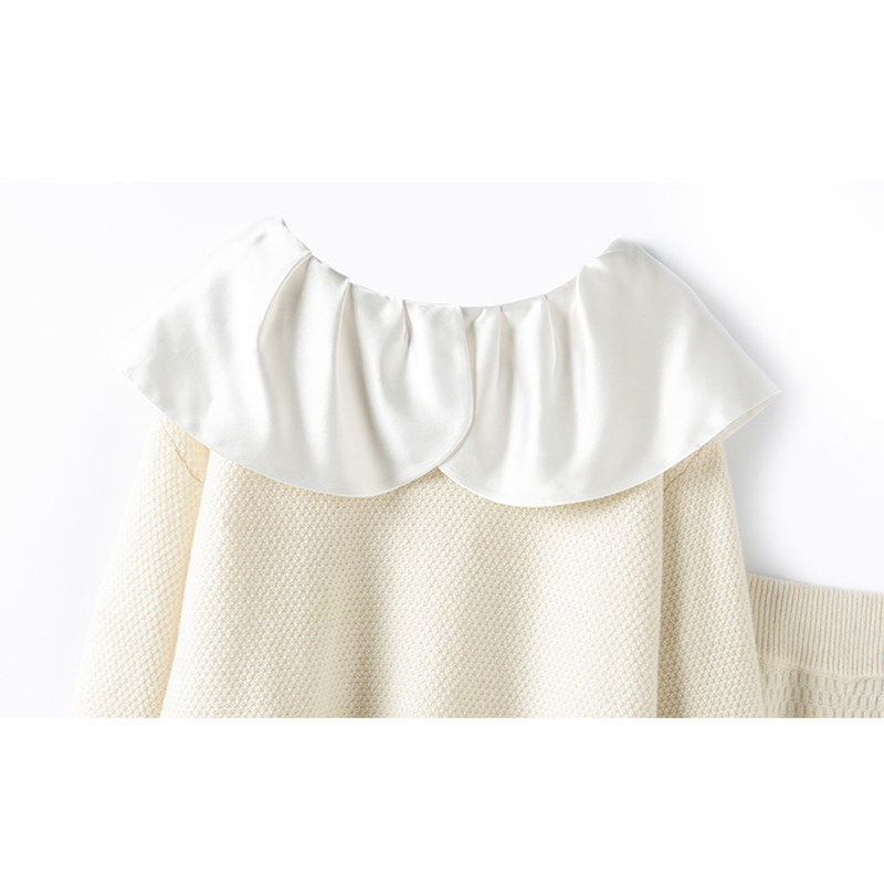 强烈安利!加厚绸缎领羊绒衫女一字肩纯羊绒毛衣直筒阔腿裤套装,淘宝优惠券,粉丝福利购,淘宝优惠卷