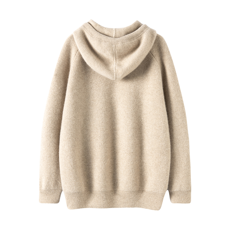 给识货的你!100%山羊绒男士羊绒衫卫衣带帽休闲套头毛衣打底衫 - 图2