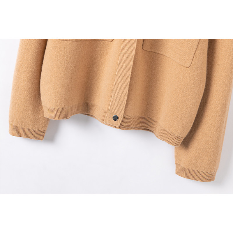 2色万推！设计感 100%纯山羊绒夹克外套女加厚针织开衫毛衣,淘宝优惠券,粉丝福利购,淘宝优惠卷