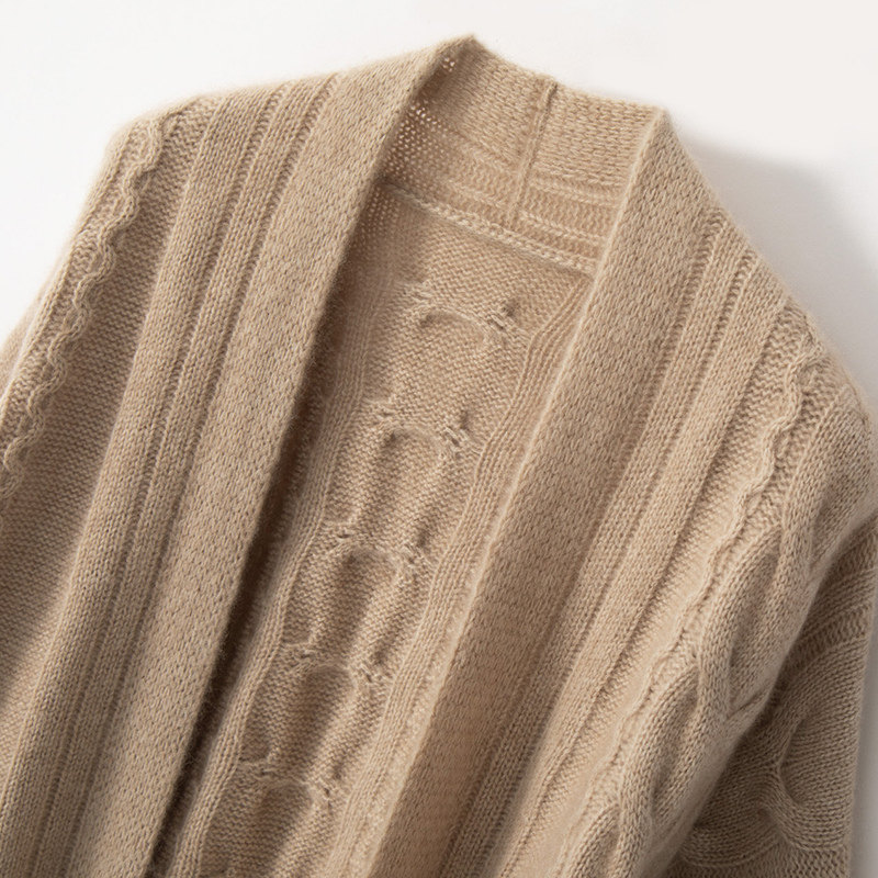 简洁美到震惊！篙质感！纯山羊绒衫女中长款宽松百搭针织开衫外套,淘宝优惠券,粉丝福利购,淘宝优惠卷
