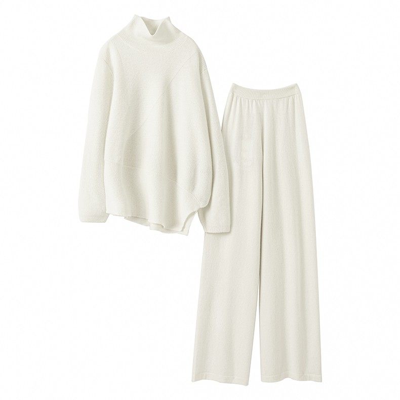 穿出来腔调满满！羊绒衫女纯羊绒裤子女外穿阔腿裤羊绒套装女毛衣,淘宝优惠券,粉丝福利购,淘宝优惠卷