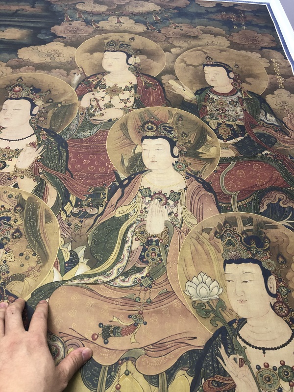 明 王勤 等觉位十地菩萨像绢本 仿古佛像工笔画像临摹学习装饰画