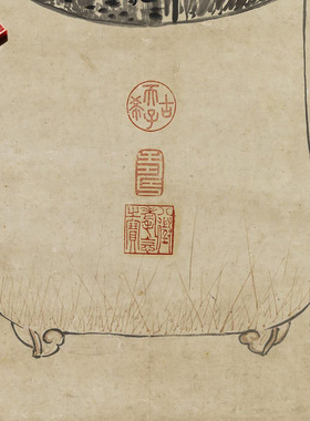明孙克弘盆兰图仿古名家挂画酒
