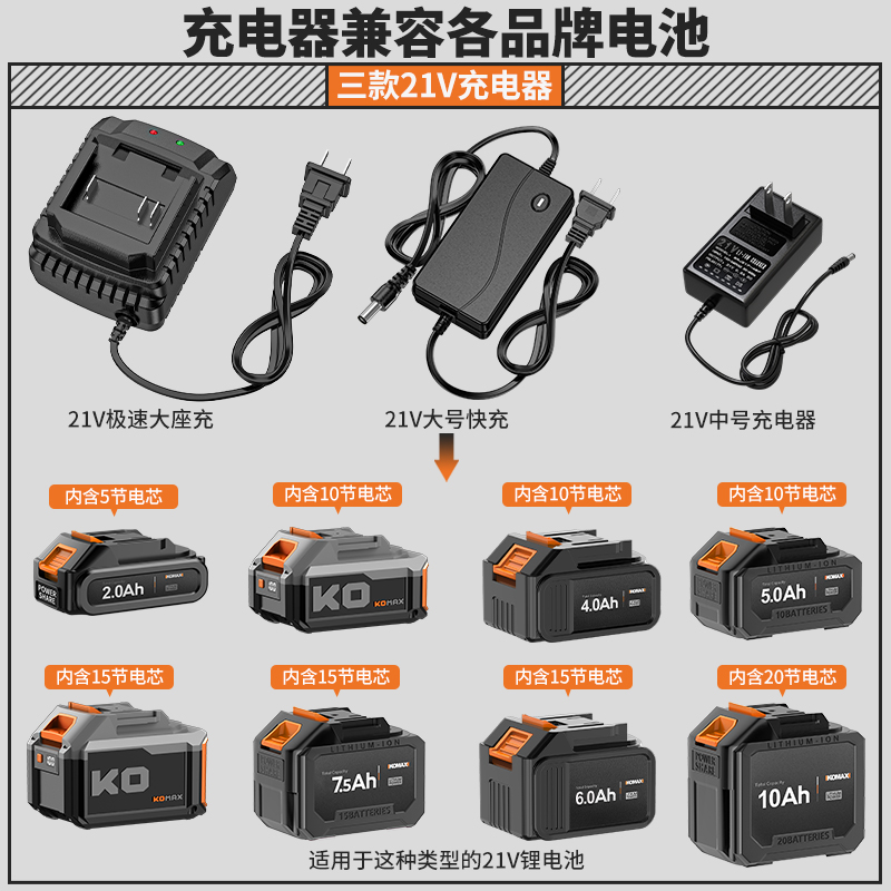 手枪钻锂电钻电锤电动扳手角磨机原装12V16.8V25V充电器配件工具 - 图1