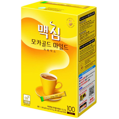 韩国原装maxim黄麦馨摩卡咖啡 速溶三合一咖啡粉100条礼盒装 - 图3