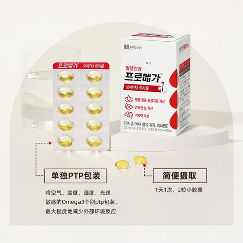 韩国直邮钟根堂深海鱼浓缩油胶囊欧米伽3DHA维生素E60粒 - 图2