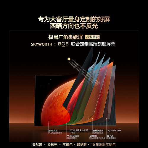 Skyworth/创维 65A5F Pro  65英寸电视机MiniLED不反光屏deepseek - 图1