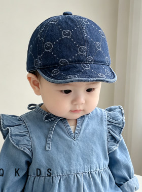 儿童鸭舌帽春秋薄款水洗牛仔棒球帽男女宝宝遮阳帽软檐韩版百搭潮