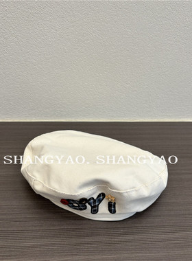 儿童贝雷帽简约萌趣可爱画家帽男女宝宝春秋可爱拍照凹造型报童帽