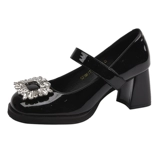 Туфли для кожаной обуви со стразами, высокая обувь, 2022 года, тренд сезона