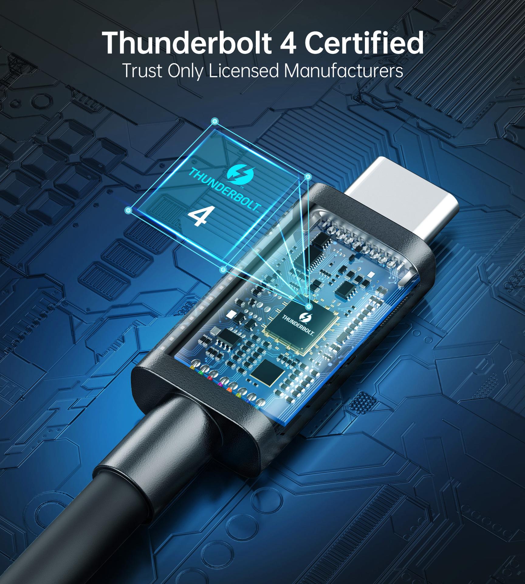 CHOETECH新品Thunderbolt4被动式雷电线40Gbps/8K 100W视频传输线 - 图0