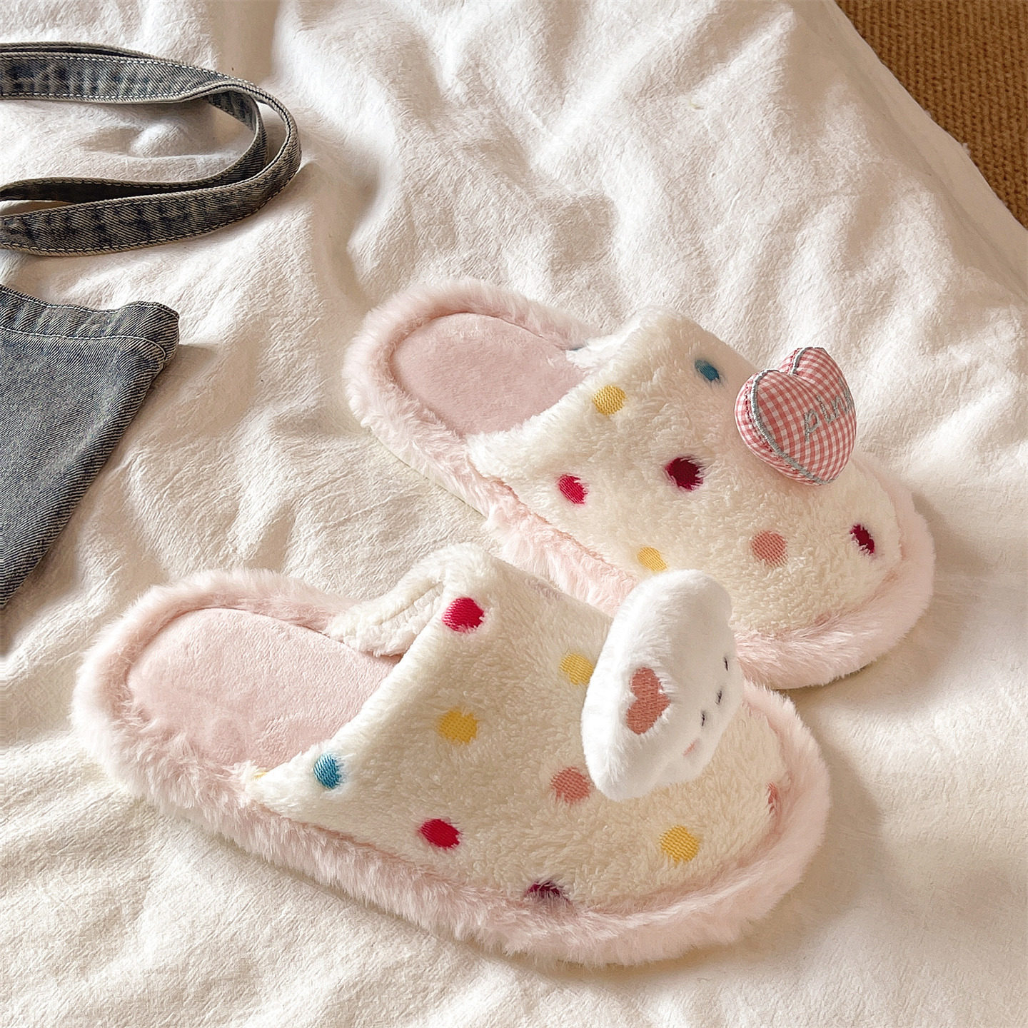 毛毛拖鞋女士秋冬季可爱小狗爱心室内居家包头保暖加绒学生棉拖鞋,淘宝优惠券,粉丝福利购,淘宝优惠卷