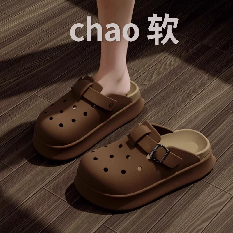 勃肯洞洞鞋女士夏季2025新款时尚百搭外穿室内防滑厚底包头凉拖鞋,淘宝优惠券,粉丝福利购,淘宝优惠卷