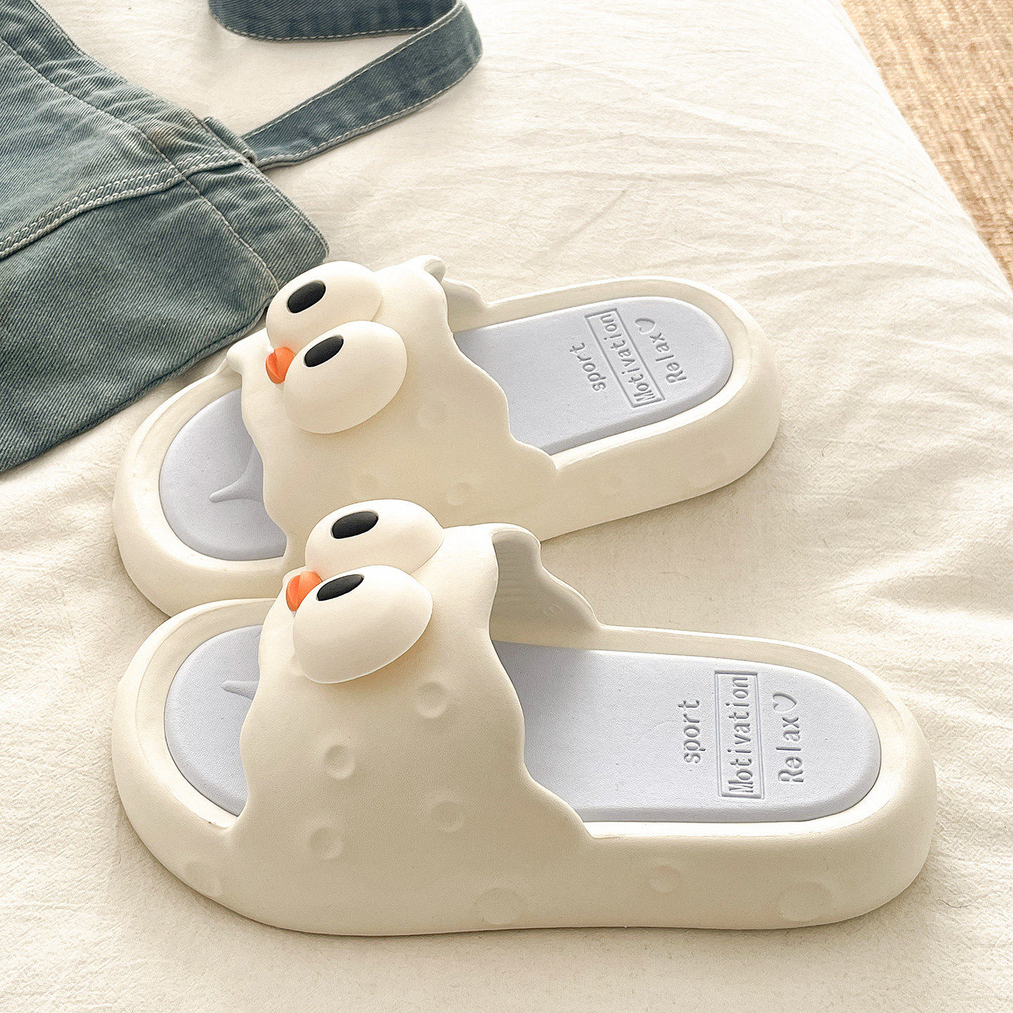 可爱大眼睛凉拖鞋女夏季外穿家居2026新款学生宿舍防滑厚底一字拖,淘宝优惠券,粉丝福利购,淘宝优惠卷