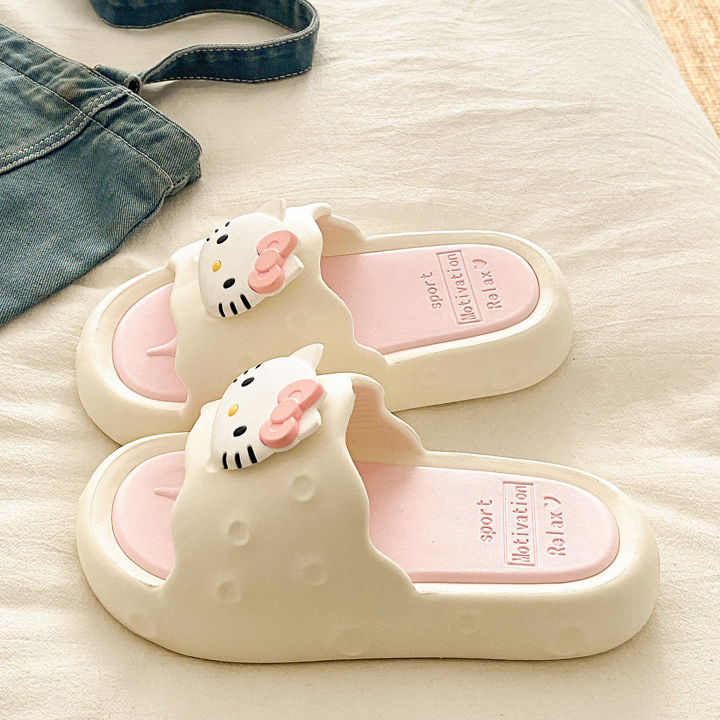 可爱kt猫凉拖鞋女夏季外穿2026新款厚底家居室内浴室洗澡防滑拖鞋,淘宝优惠券,粉丝福利购,淘宝优惠卷