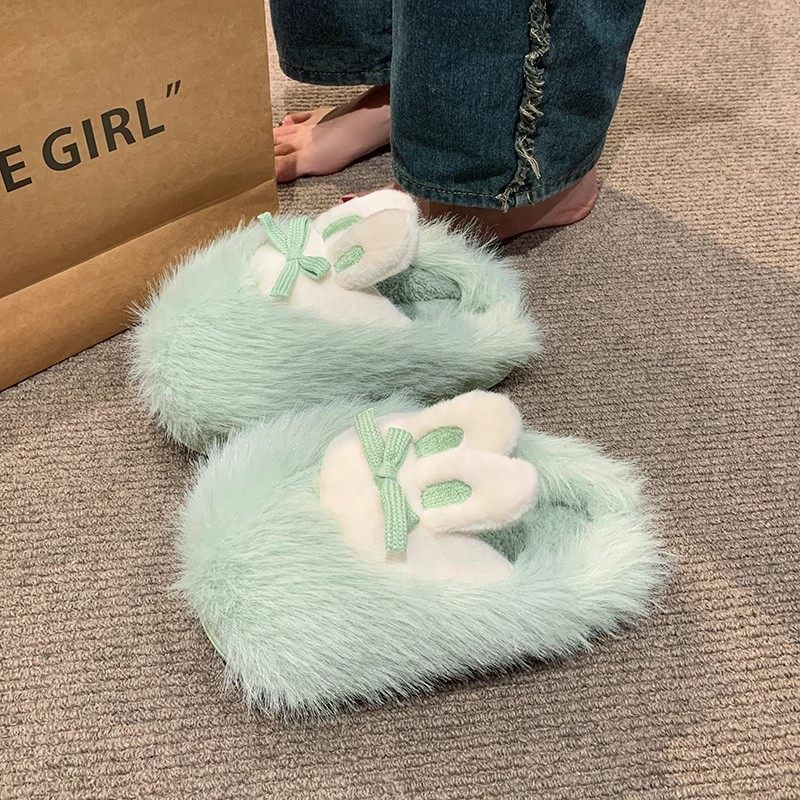 可爱小兔子棉拖鞋2025新款少女心卧室防滑家居保暖毛毛鞋月子鞋冬,淘宝优惠券,粉丝福利购,淘宝优惠卷