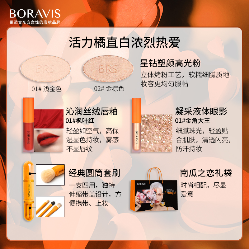 柏蕊诗套盘高光一体哑光珠光唇釉 娇兰佳人化妆品眼影