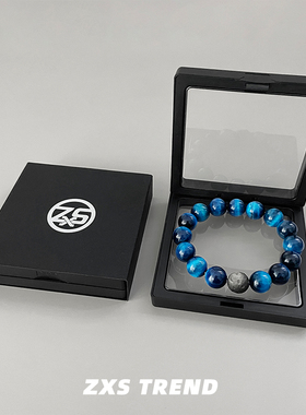 天然蓝虎眼石手链男女生高级感