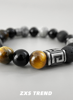 六字真言星球天然石手链个性嘻哈