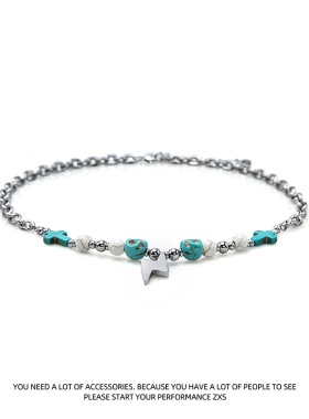 复古闪电骷髅十字架项链