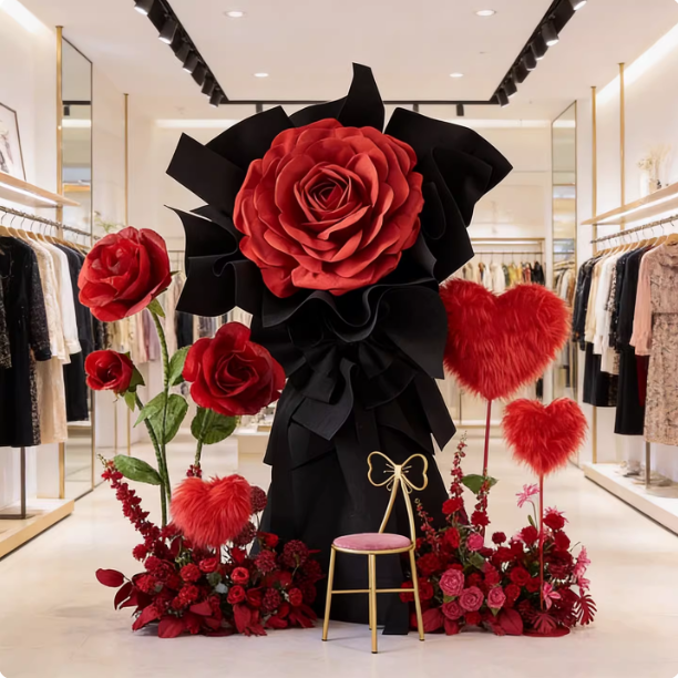巨型玫瑰花网红情人节摆设仿真花造景eva纸艺花摆件装饰场景布置,淘宝优惠券,粉丝福利购,淘宝优惠卷
