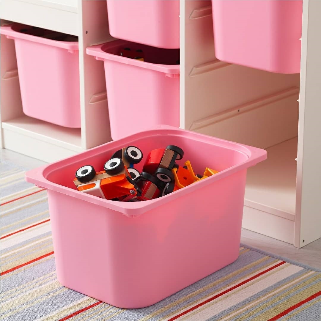 可比儿童教具篮大号风格储物盒叠加收纳箱玩具收纳盒幼儿园收纳盒