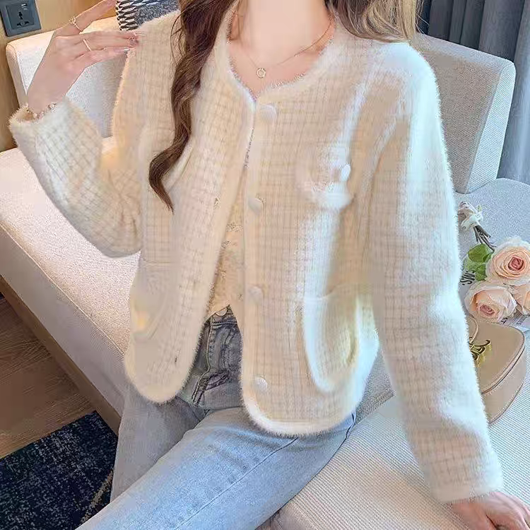 法式气质小香风开衫外套女2025秋冬新款洋气减龄外搭女士精品上衣,淘宝优惠券,粉丝福利购,淘宝优惠卷