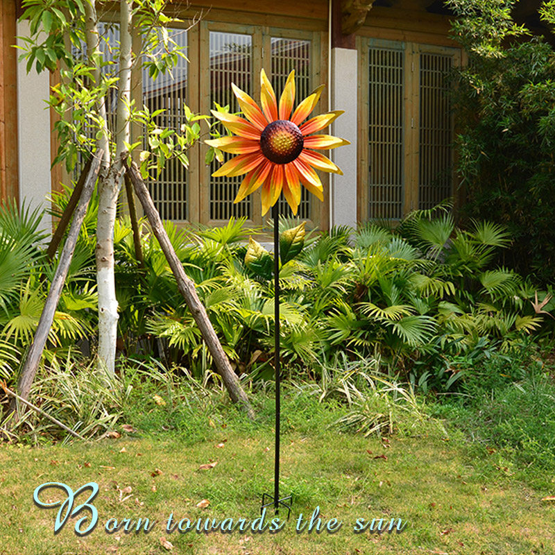 铁艺大风车花园庭院装饰旋转向日葵摆件园艺户外别墅露台阳台布置,淘宝优惠券,粉丝福利购,淘宝优惠卷