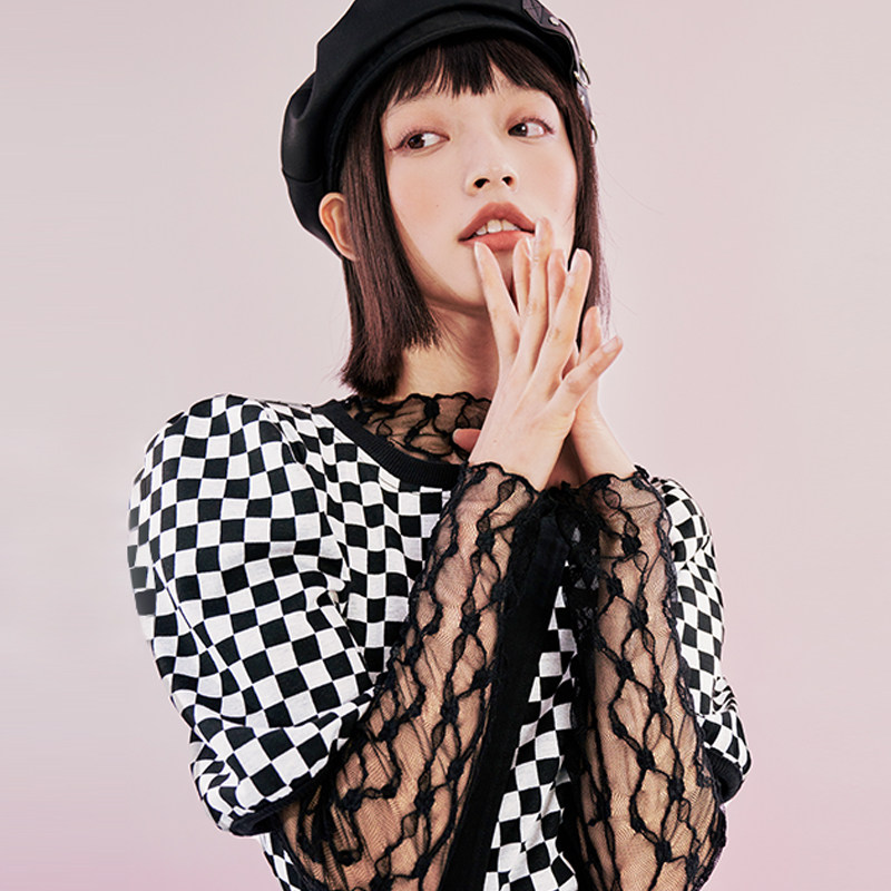 洛丽帕立领蕾丝2022早春季打底衫 洛丽帕蕾丝衫/雪纺衫