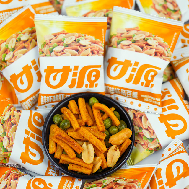 Ganyuan shrimp crackers, bean and fruit shrimp flavor barbecue flavor small package