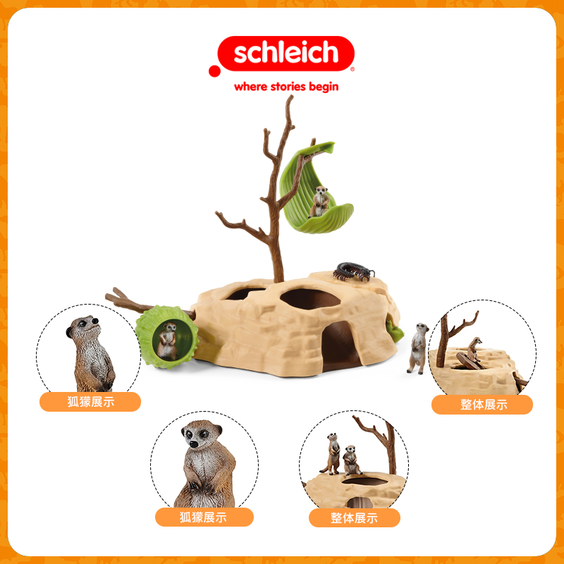 schleich思乐动物模型狐獴玩耍野生动物仿真模型儿童玩具42530 - 图2