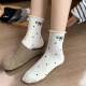 ຖົງຕີນຜູ້ຍິງ polka dot lace bow ກາງcalf, ແບບສາວຫວານ, ດູດເຫື່ອ, ລະບາຍອາກາດ, ອ່ອນນຸ້ມ, ທົນທານ, ສະບາຍແລະຫລາກຫລາຍ