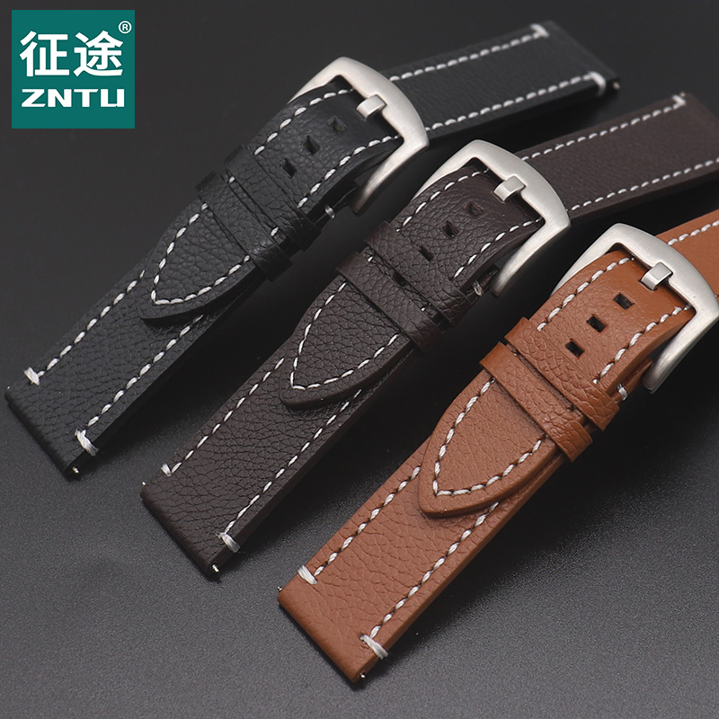 征途真皮代用天梭沛纳海天王dw表带 zntu征途配件