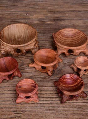 厂家批发实木水晶球底座 文玩核桃观赏葫芦凹型尺寸齐全一件代发