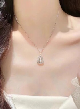 闪钻葫芦项链女轻奢ins小众简约梦幻圆形锁骨链