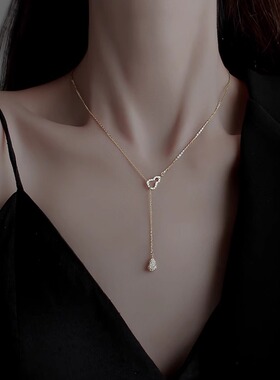 轻奢小众设计感葫芦吊坠项链女2023年新款简约百搭锁骨链颈链配饰