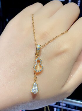 小红书同款流苏葫芦项链女满钻镂空葫芦吊坠跨境直播热卖现货批发