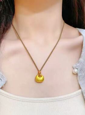 新中式小胖福随身佛项链高级感轻奢编绳葫芦长款毛衣链女2025新款