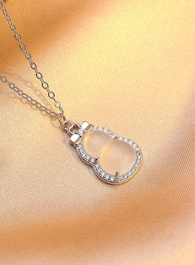 S925纯银玉髓葫芦项链女轻奢小众高级感2025新款爆款新中式锁骨链