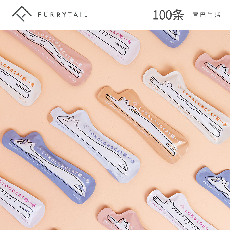 FURRYTAIL尾巴生活猫一条鲣鱼零食猫咪肉泥营养补水100条猫罐头
