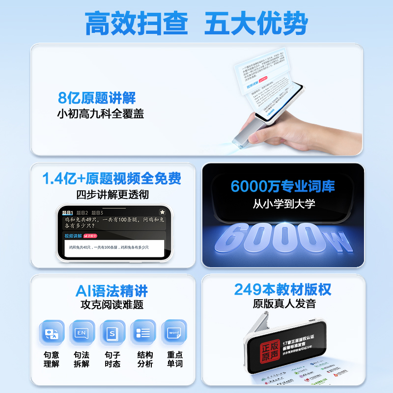 【官方旗舰】步步高点读笔r5词典笔 bbk步步高乐创点读笔