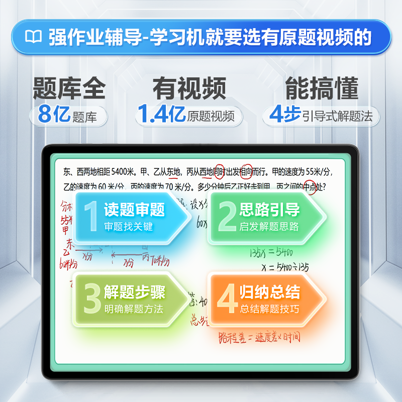 【官方旗舰】步步高学习机X3一年级到高中点读机洪恩护眼平板智能ai大屏儿童学生学习机英语官方旗舰店 - 图3