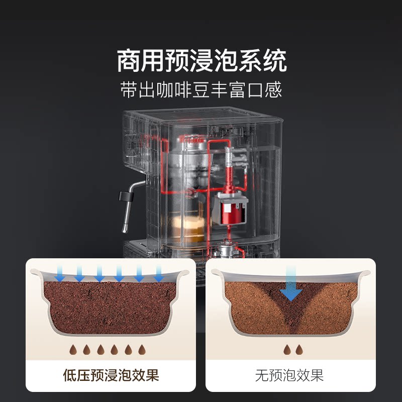 网易严选意式家用小型复古全咖啡机 网易严选咖啡机