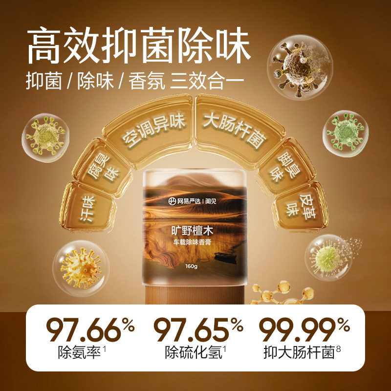 网易严选云雾杯车载除味香膏汽车香薰车用摆件固体新款用品香水